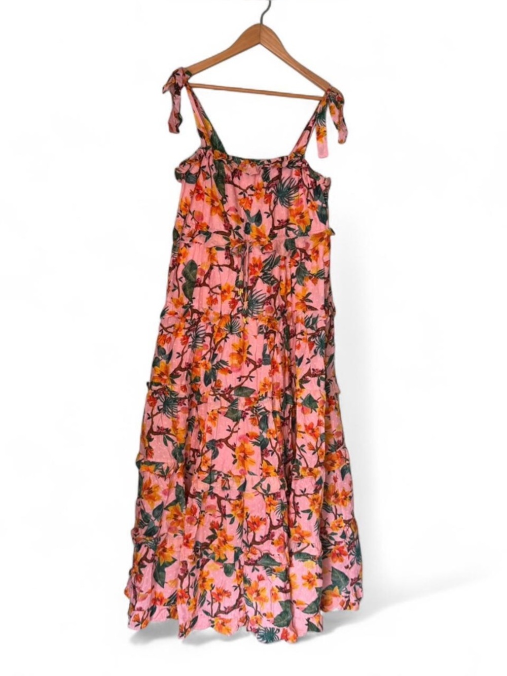 Farm Rio Square-Neck Tiered-Maxi Dress - Picture 2 of 12